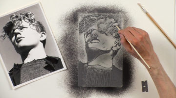 This lesson offers exercises for becoming proficient in drawing with crushed glass powders and frits on sheet glass, a fluid and flexible creative method.