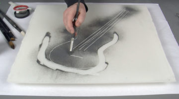 Drawing with glass powder is a great way to explore and develop ideas. In this lesson, three people respond to a series of timed drawing exercises.