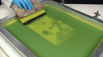 This conclusion to Screen Printing with Enamels covers working safely with enamels, printing images onto glass, firing glass, and cleaning up afterwards.